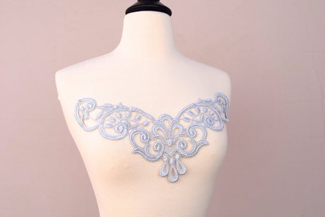 Silver Metallic Venice Lace Applique