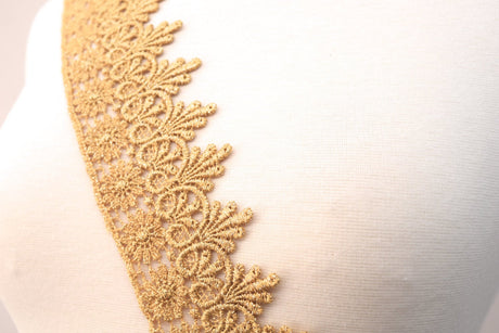 Metallic Gold Venice Lace Trim 3 Inch