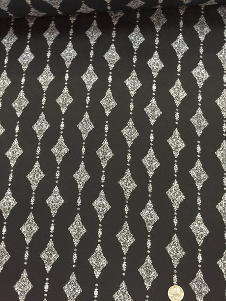 Stretch Crepe Black White