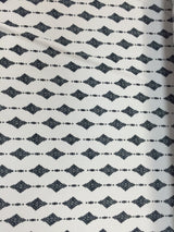 Polyester Spandex Crepe Fabric in White Navy