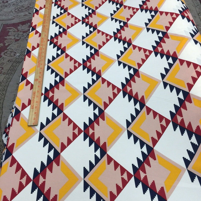 Stretch Crepe Navy Burgundy