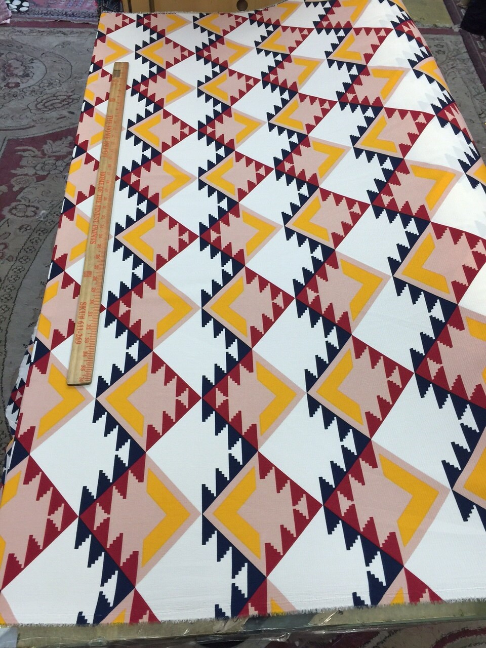 Stretch Crepe Navy Burgundy