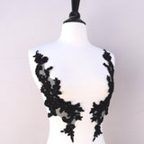 Beaded Applique Pair Black Oversized