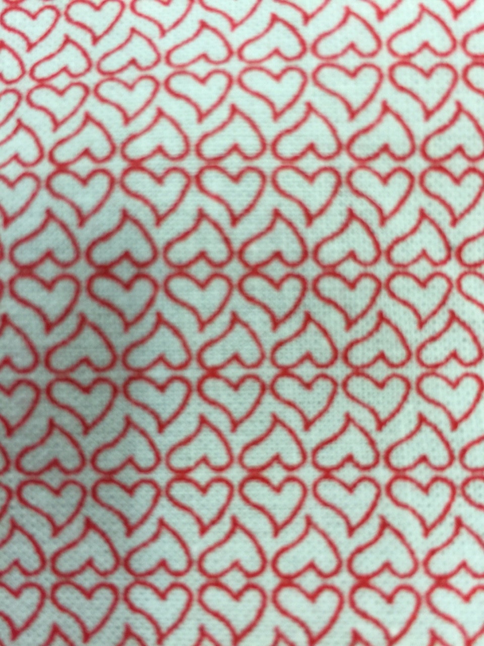Cotton Heart Print Fabric Red