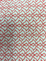 Cotton Heart Print Fabric Red
