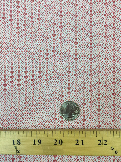 Cotton Heart Print Fabric Red