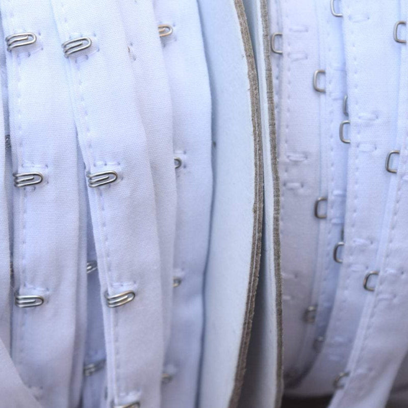 Hook and Eye Tape White Silver