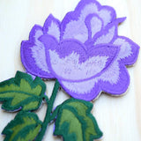 Flower Patch Iron-On Purple Embroidery Applique