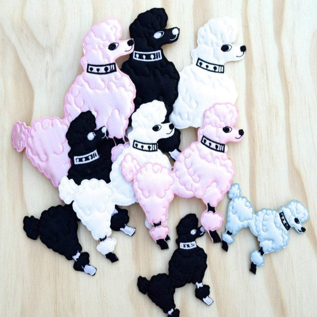 Iron-On Poodle Patch 3D Satin Plush