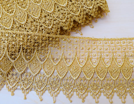 Gold Venice Lace Trim 4.5 Inch