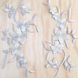 Flower Patch Metallic Silver Iron-On Applique