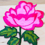 Flower Embroidery Patch Hot Pink