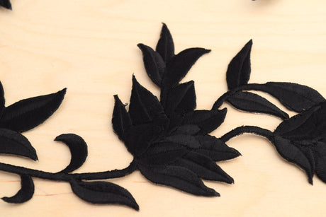 Black Flower Patch Applique