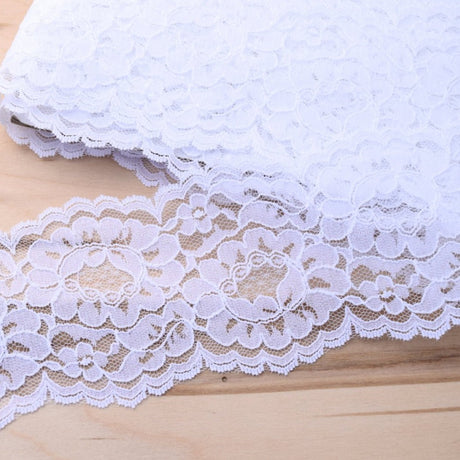 Bridal Lace Trim White Alencon Polyester 3.5"