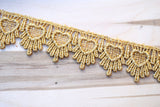 Venice Lace Trim Metallic Gold Heart