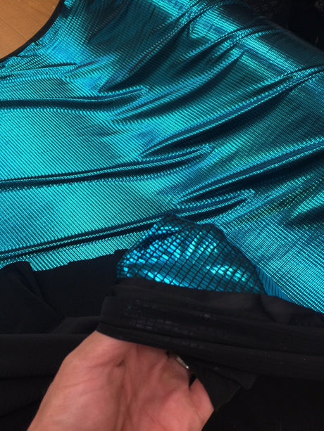 Stretch Pleather Jade Black Backing