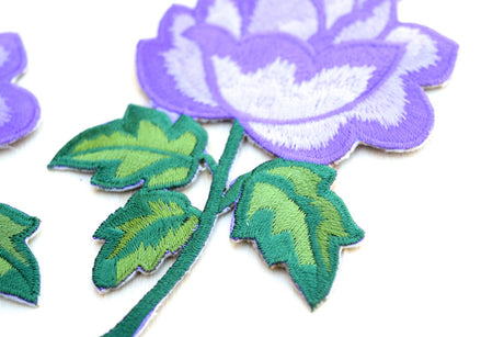 Flower Patch Iron-On Purple Embroidery Applique