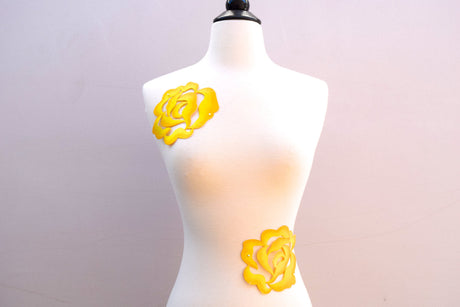 Flower Applique Iron-On Yellow Embroidery Rose