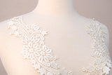Ivory Venice Lace Applique Pair