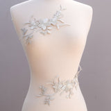 Flower Patch Metallic Silver Iron-On Applique