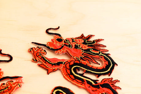 Dragon Embroidery Patch Pair