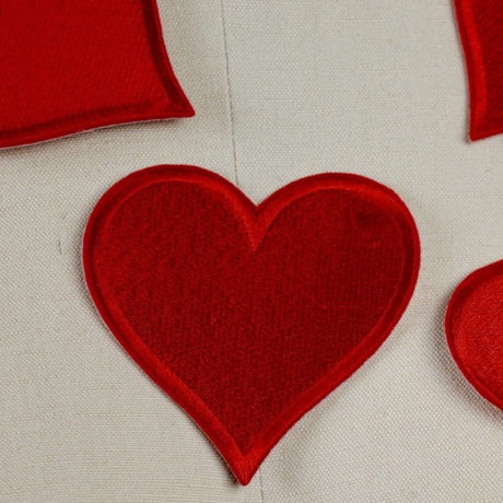 Heart Patches Iron-On Red 3 Inch