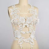 Beaded Lace Applique Ivory White