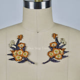 Flower Patch Applique Camel Charcoal Iron-On