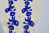 Flower Patch Royal Blue Embroidered Iron-On Applique