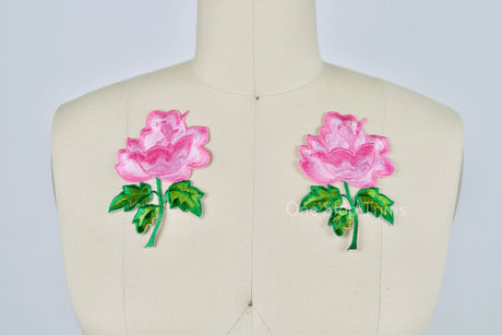 Flower Patch Baby Pink Embroidered Applique