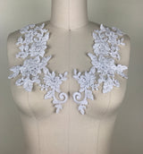 Beaded Applique White Ivory