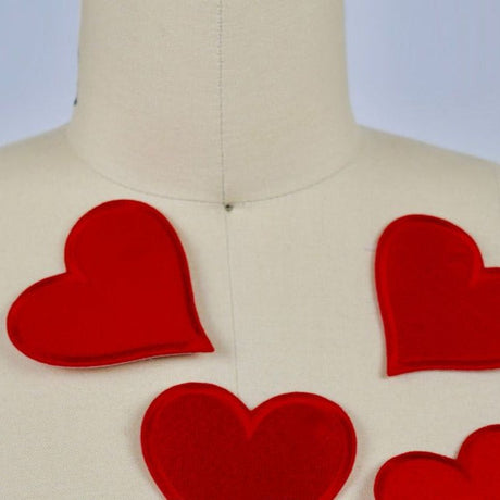 Heart Patches Iron-On Red 3 Inch