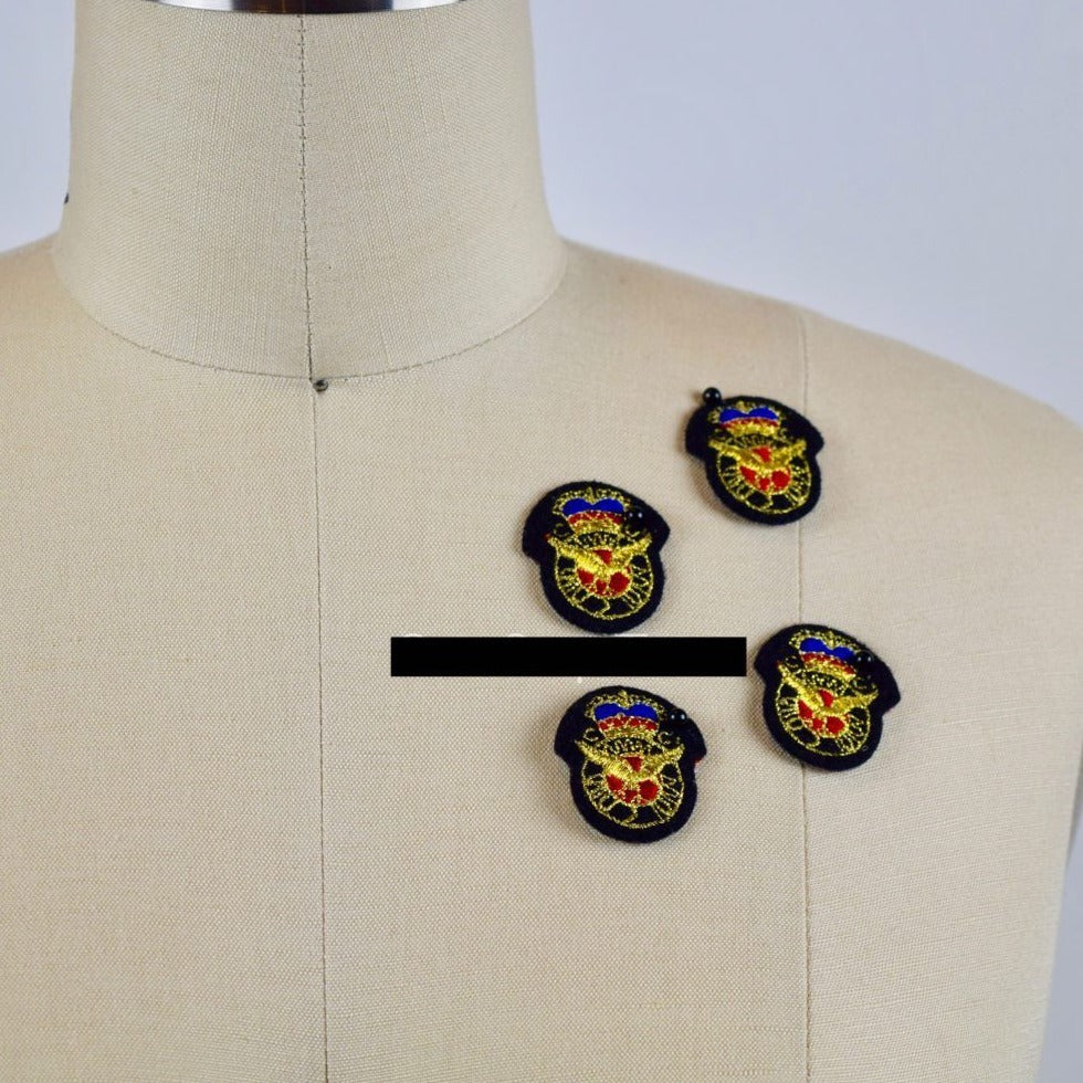 Emblem Patch Black Gold Red