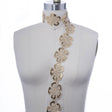 Sequin Flower Trim Gold on White Netting