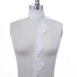 Bridal Lace Trim Polyester Leaf Motif 3"