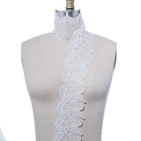 Alencon Bridal Lace Trim White Silver