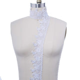 Bridal Lace Trim White Silver Sheer