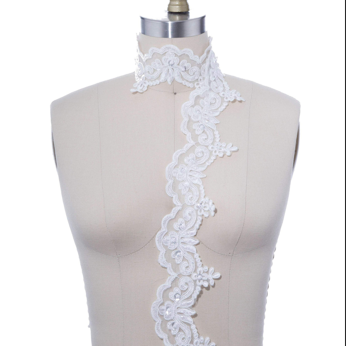 Bridal Lace Trim White Ivory 2.5"