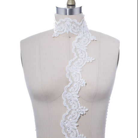 Bridal Lace Trim White Ivory 2.5"