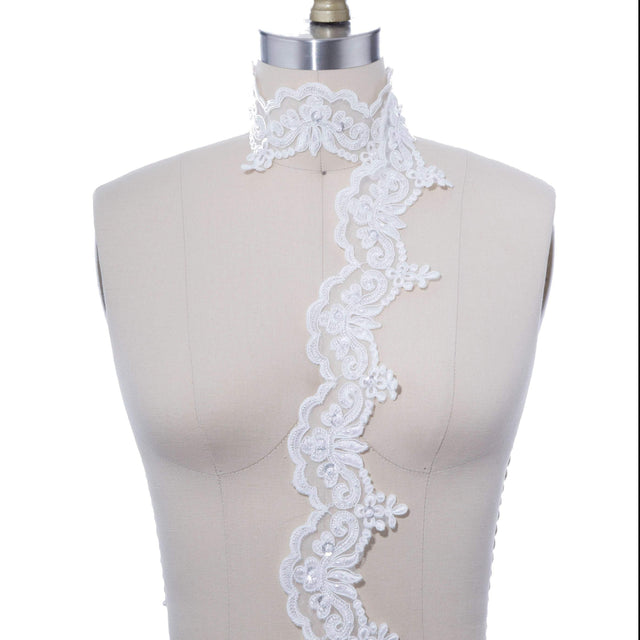 Bridal Lace Trim White Ivory 2.5"