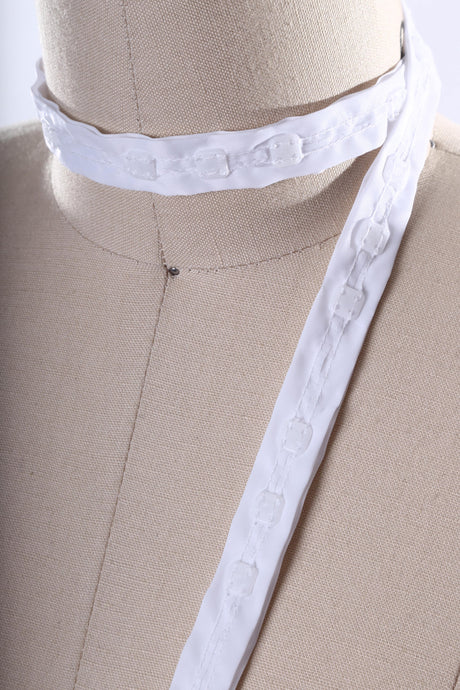 Snap Tape Trim White Cotton 3/4in