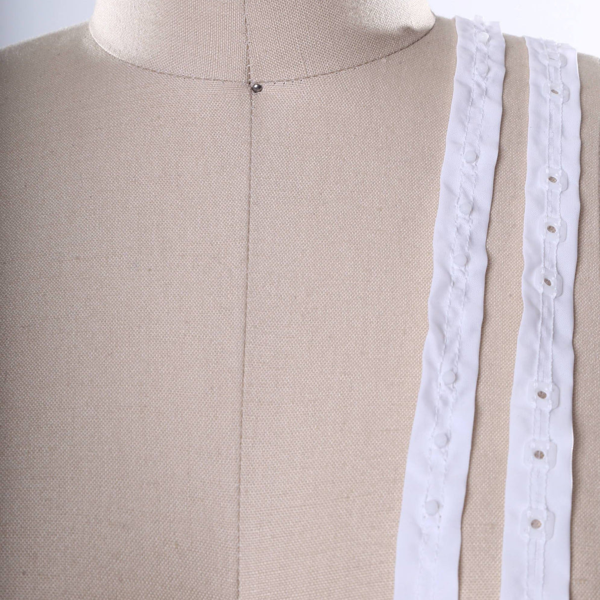 Snap Tape Trim White Cotton 3/4in