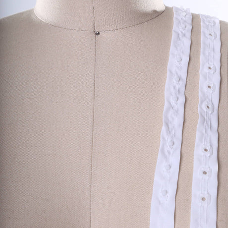 Snap Tape Trim White Cotton 3/4in
