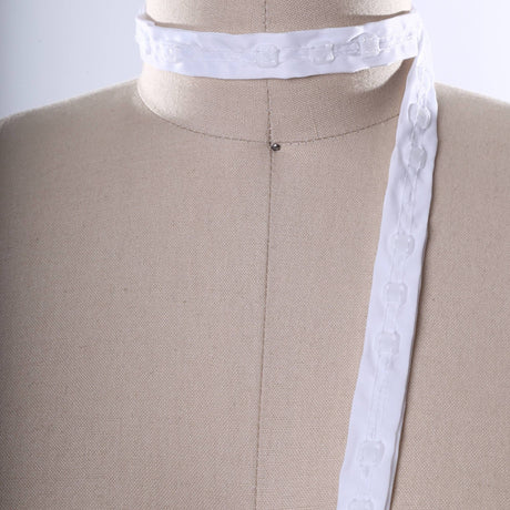 Snap Tape Trim White Cotton 3/4in