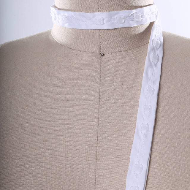Snap Tape Trim White Cotton 3/4in