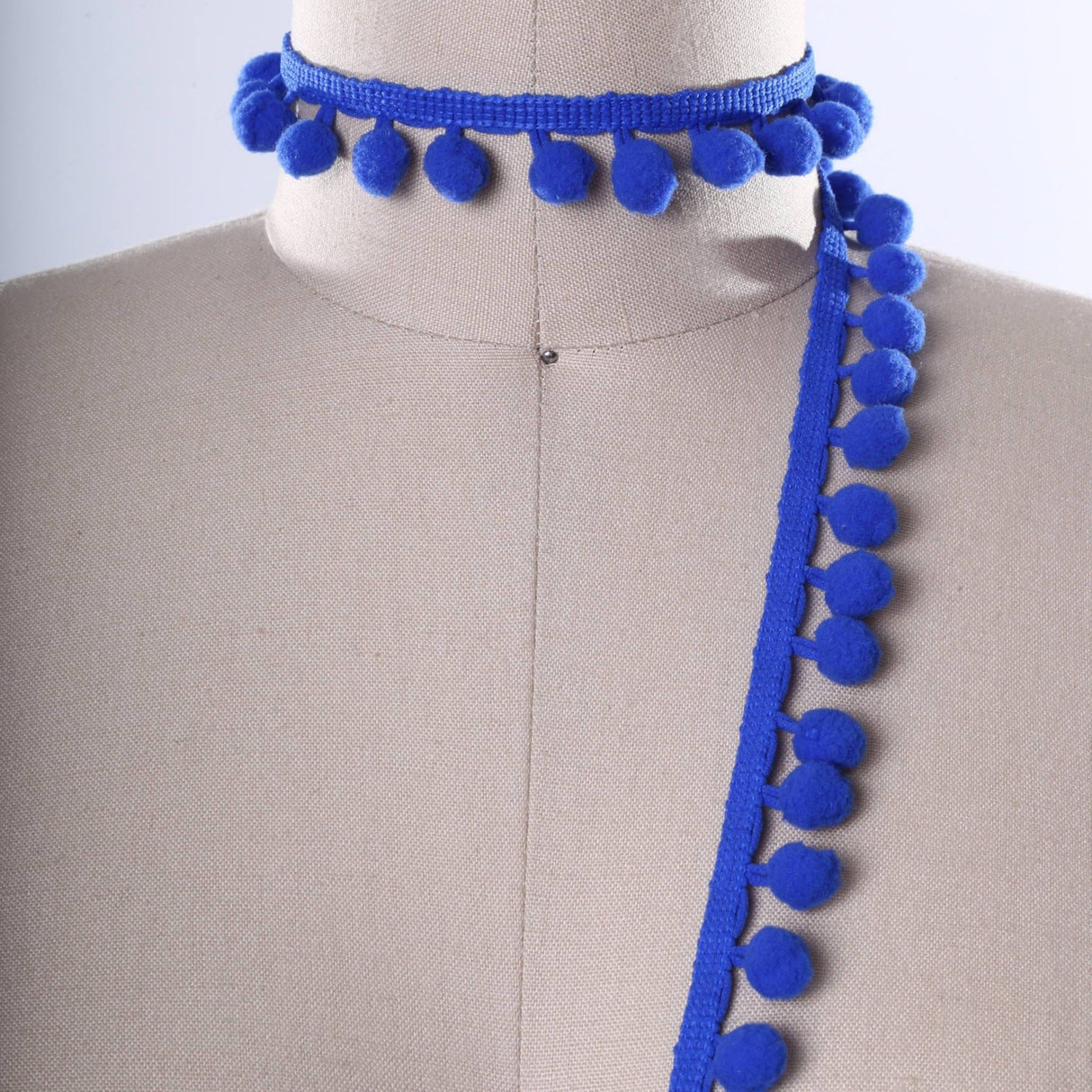 Pom Pom Trim Royal Blue Mini Fringe