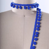 Pom Pom Trim Royal Blue Mini Fringe