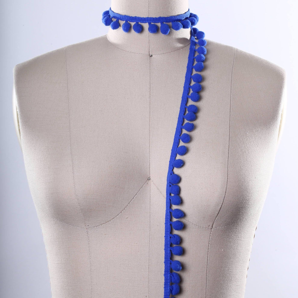 Pom Pom Trim Royal Blue Mini Fringe