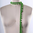 Pom Pom Fringe Trim Basil Green 10mm