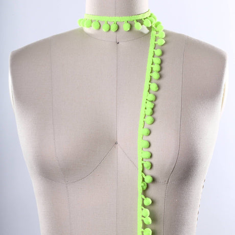 Pom Pom Trim Neon Green 7/8"